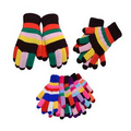 Adult Rainbow Thick Double Layer Acrylic Knitted Gloves - Mixed Color